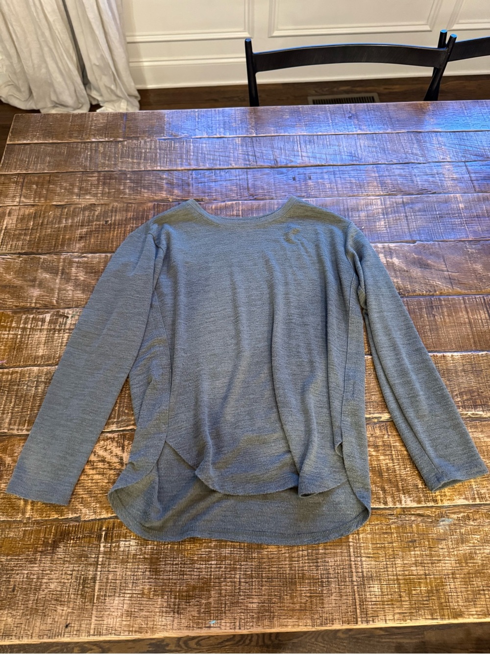 Grey Green Long Sleeve Knit Top